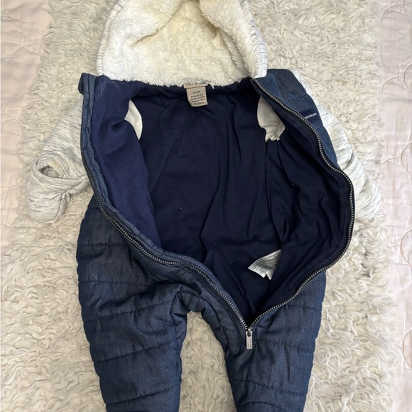 Calvin Klein Baby Hooded Snowsuit - Navy and Cream - Picture 6 of 7